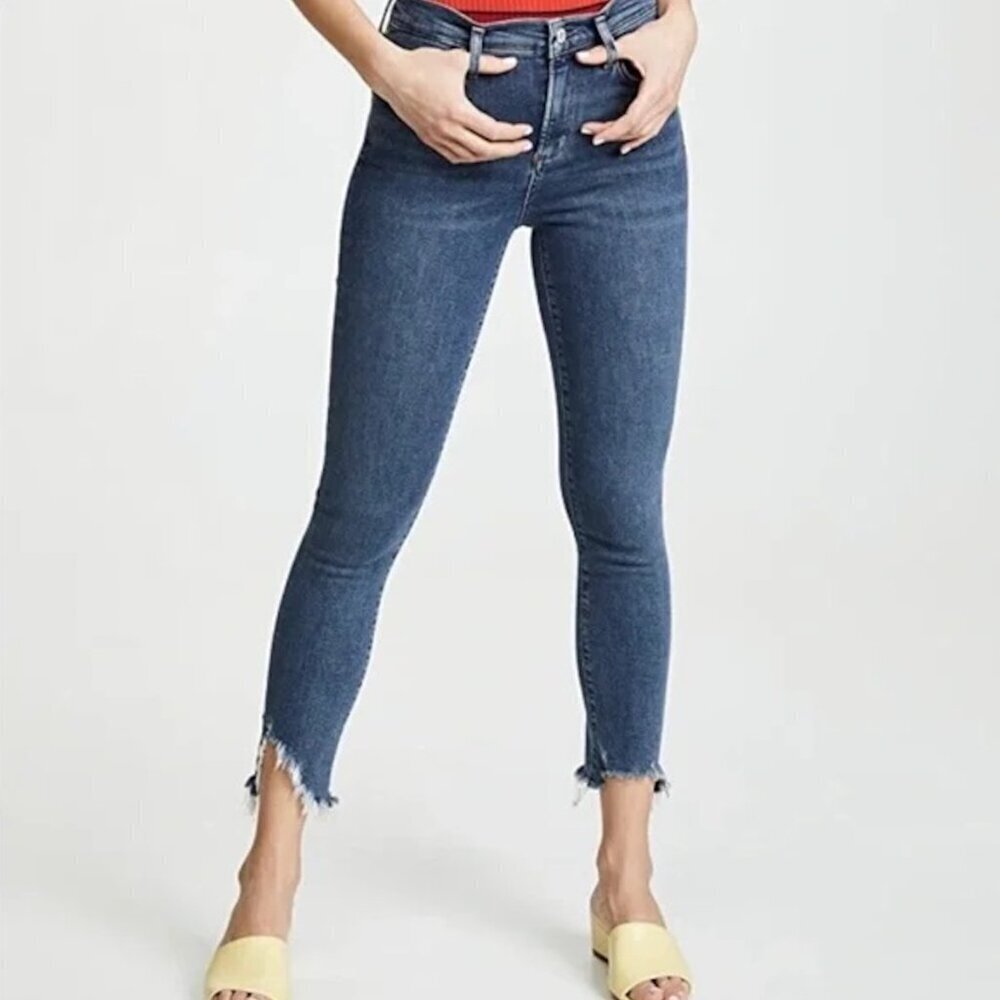 AGOLDE Sophie High Rise Distressed Skinny Raw Hem Jeans A018 B-1045